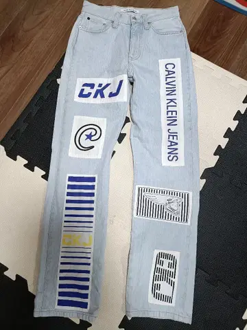 캘빈클라인 CalvinKlein 패치워크 스트레이트 데님 팬츠