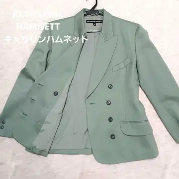 캐서린 햄넷 민트 그린 더블 버튼 테일러드 자켓
