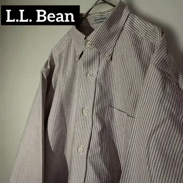 LLBEAN 스트라이프 버튼 다운 셔츠 코튼 새상품급 루즈핏 XL