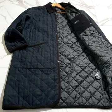 [ 새상품급 ] SHIPS 퀼팅 코트 타탄 체크 그린/네이비 L