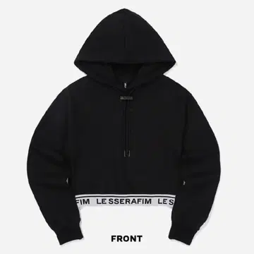 LE SSERAFIM CROP HOODIE (Black)