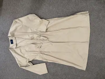 SHIPS 베이지 롱 코트 허리 리본 포함