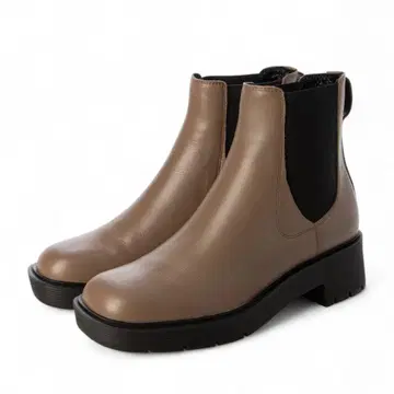 브라운 사이드 고어 부츠 가죽