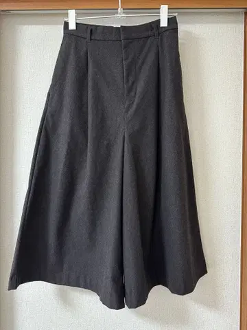 미사용 무인양품 가로 세로 스트레치 기모 크롭 팬츠 다크 브라운