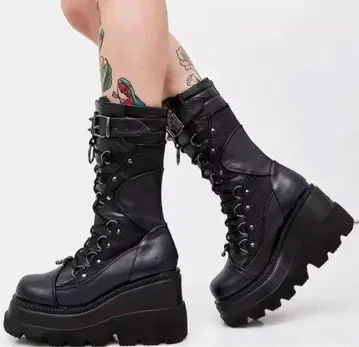 통굽 부츠 코스프레 23.0cm 블랙