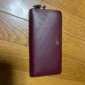 버건디 가죽 장지갑