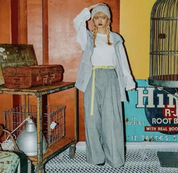 니코앤드 모드 노움 코어 얼룩 염색 포켓 턱 팬츠 차콜 L 사이즈