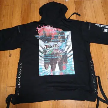 알터베놈 지퍼 후드티 지뢰계 서브컬처 계열 v계 오버 사이즈 블랙