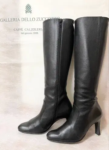 [ ZUCCOTTO ] 사이드 지퍼 레더 부츠 블랙 21.5cm 일본제