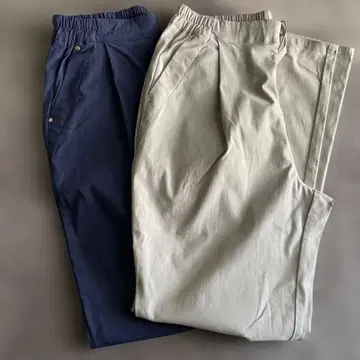 펠리시모 IEDIT 테이퍼드 팬츠 베이지 네이비 L 사이즈