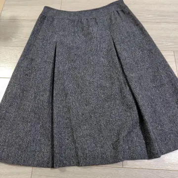 BrooksBrothers 그레이 트위드 스커트 무릎 기장 안감 부착