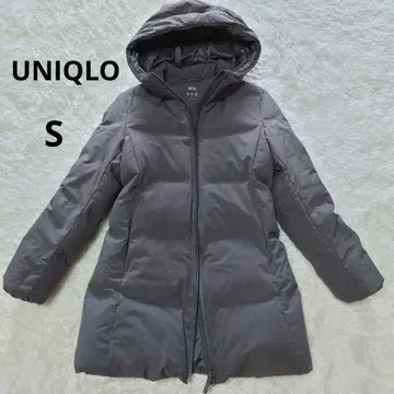 새상품급 유니클로 다운 코트 후드 부착 캐주얼 스타일리시 아우터