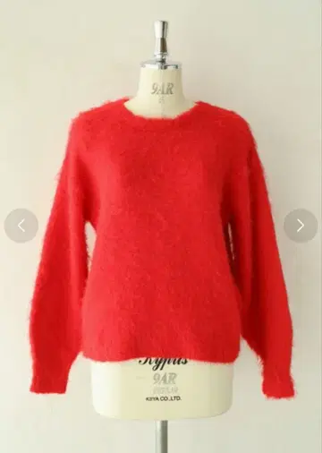 cawaii 복슬복슬 모헤어풍 니트 풀오버 상의 (레드)