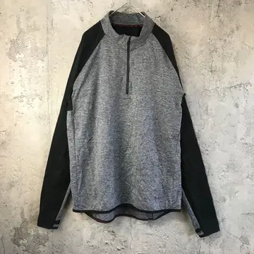 B1370 구제 의류 트레이닝복 맨투맨 하프 지퍼 래글런 그레이 블랙