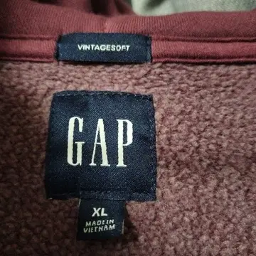 GAP 버건디 XL 풀 집업 후드티