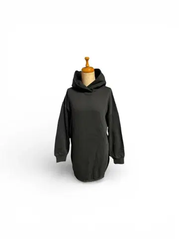 ZARA 블랙 후드 부착 롱 기장 후드티