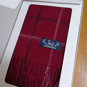 캐시미어 100% 체크 무늬 머플러 와인 레드 다이마루 남성용