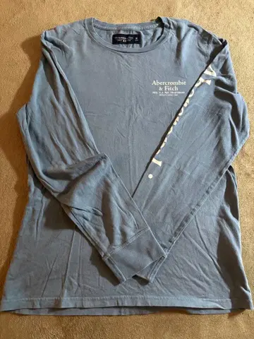 Abercrombie & Fitch 블루 그레이 긴팔 T셔츠