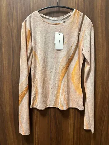 KBF 비침 마블 무늬 긴팔 T셔츠