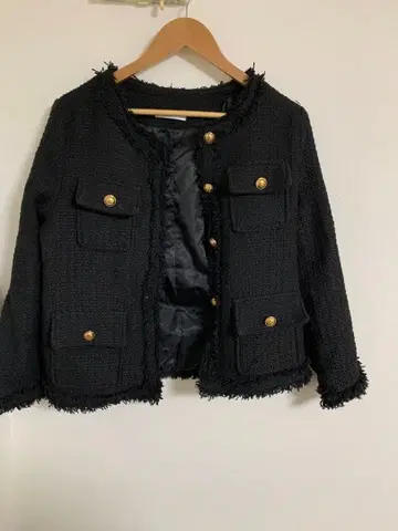 ap retro 트위드 자켓 노카라 자켓