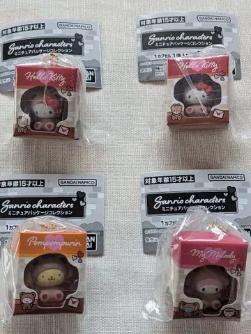 5. 산리오 캐릭터즈 미니어처 패키지 컬렉션 3종 4점 세트