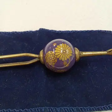 앤티크 보라색 꽃무늬 헤어콤