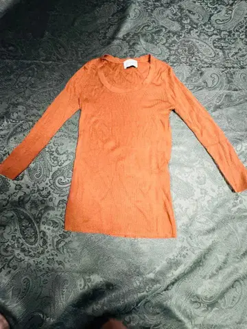 [ 새상품급 실크 100% ] UNITED ARROWS 오렌지 긴팔 니트