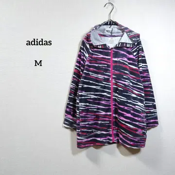 adidas 벨로아 후드티 올 패턴 집업 M 여성용