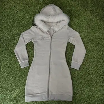 Darich 퍼 부착 롱 후드티 그레이