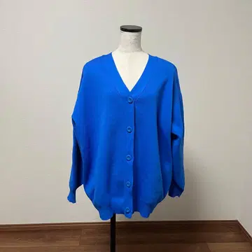 오버 사이즈 가디건 파란색