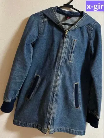 x-girl 후드 부착 데님 자켓 1 사이즈