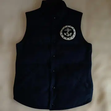 SCHOTT 네이비 다운 베스트 닻 자수