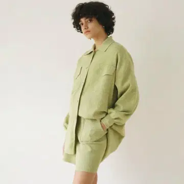 [ 새상품급 ] searoomlynn 린넨 콤비 니트 셔츠 자켓