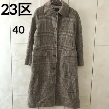 23구 x FOX BROTHERS 롱 체크 체스터 코트 40