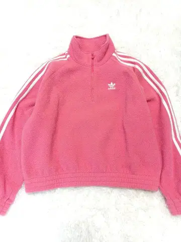 adidas 아디다스 핑크 하프 지퍼 보아 트레이닝복 S