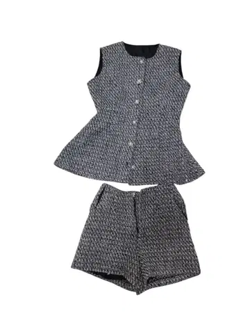 GRL 페플럼 셋업 블랙 화이트