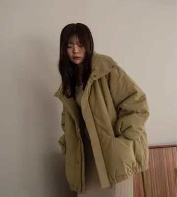 mideal 패딩 블루종 다운 자켓 카키