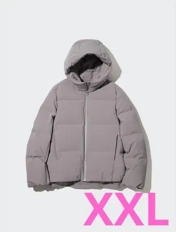 UNIQLO 유니클로 심리스 다운 후드티 다운 자켓 그레이 XXL