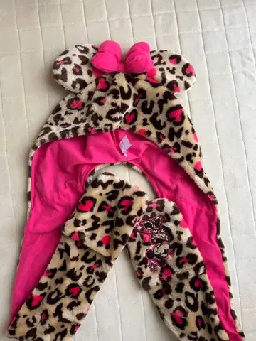 미니 마우스 레오파드 무늬 머플러 캡