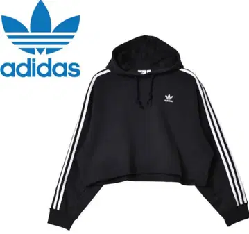 adidas 크롭 후드티 후디 블랙 숏 기장 J/S