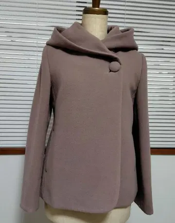 후드 부착 자켓 핑크 베이지