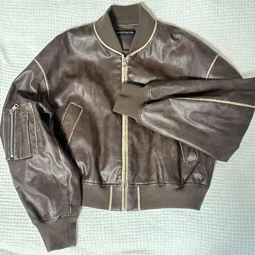 searoomlynn 빈티지 에코 가죽 블루종