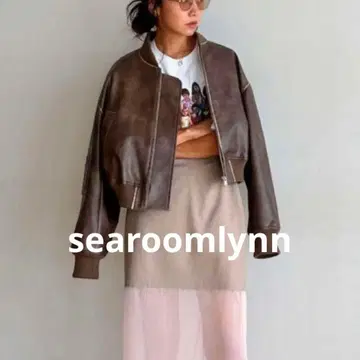 searoomlynn 빈티지 에코 가죽 블루종