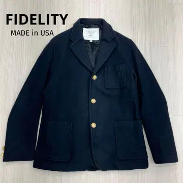 FIDELITY 페델리티 울 네이비 블레이저 골드 버튼 자켓 XL