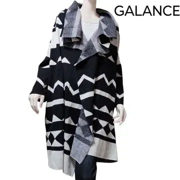 새상품 일본제 가란스 알파카 혼방 지오메트릭 롱 가디건 3만 8천엔