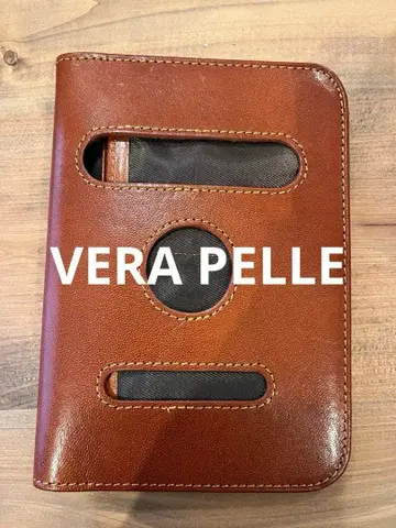 VERA PELLE 이탈리아제 천연 가죽 여권 케이스 브라운