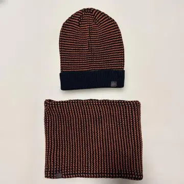 할리데이비슨 니트 모자 비니 넥워머 세트 오렌지