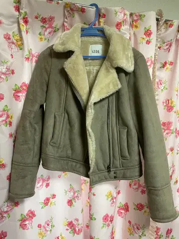 GYDA 무스탕 라이더 자켓 그레이