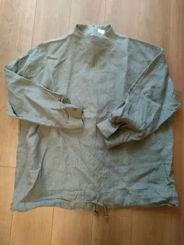 wafu 린넨 하이넥 셔츠 그레이