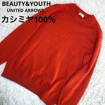 BEAUTY&YOUTH 캐시미어 100% 크루넥 스웨터 오렌지